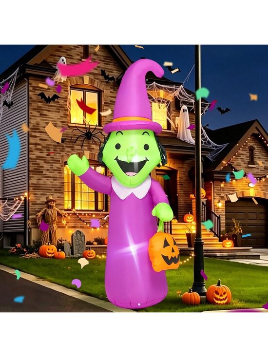 Other - 🎃 5 FT Witch Pumpkin Halloween Inflatable Outdoor Yard Decor Built-In LED Light